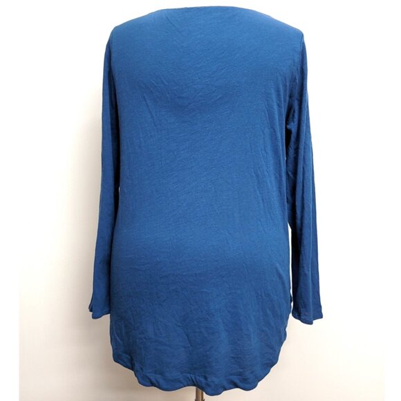Lane Bryant Blue Cotton Hi-Low Long Sleeve Top 18/20 - Picture 3 of 6